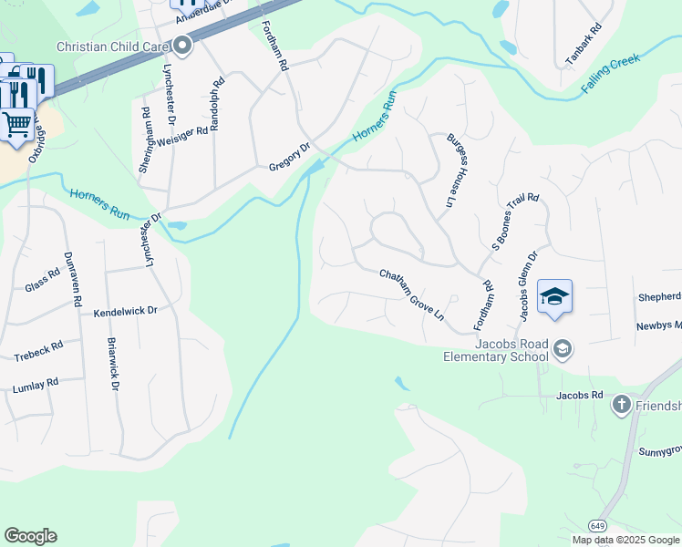 map of restaurants, bars, coffee shops, grocery stores, and more near 4606 Wind Place in Richmond