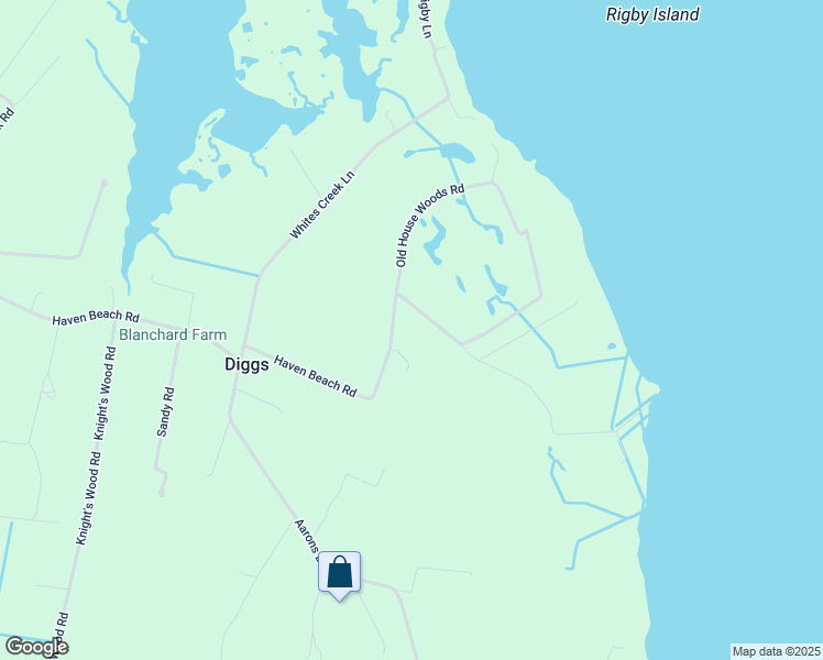 map of restaurants, bars, coffee shops, grocery stores, and more near 2122 Haven Beach Road in Diggs
