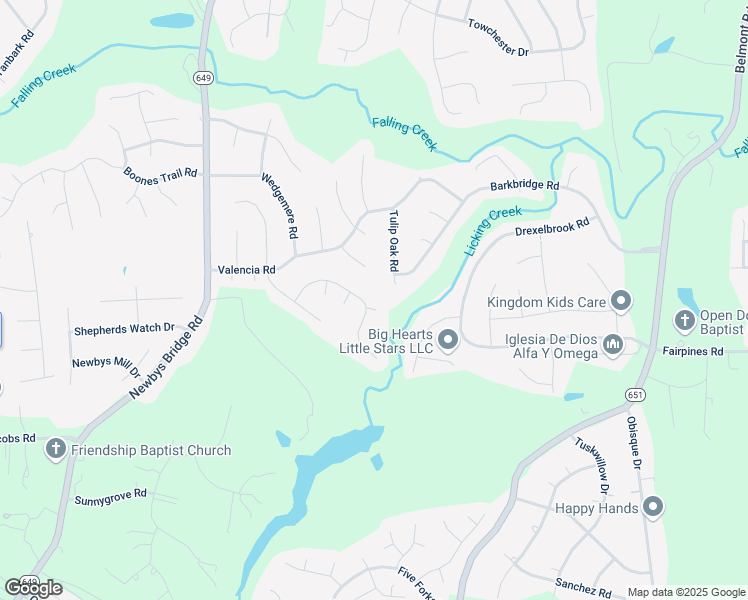 map of restaurants, bars, coffee shops, grocery stores, and more near 5006 Tulip Oak Road in Chesterfield