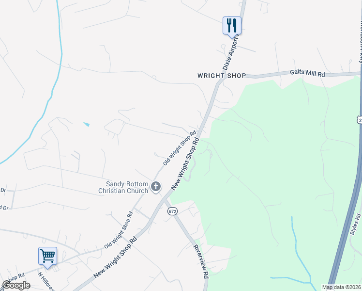 map of restaurants, bars, coffee shops, grocery stores, and more near 1010 Old Wright Shop Road in Madison Heights
