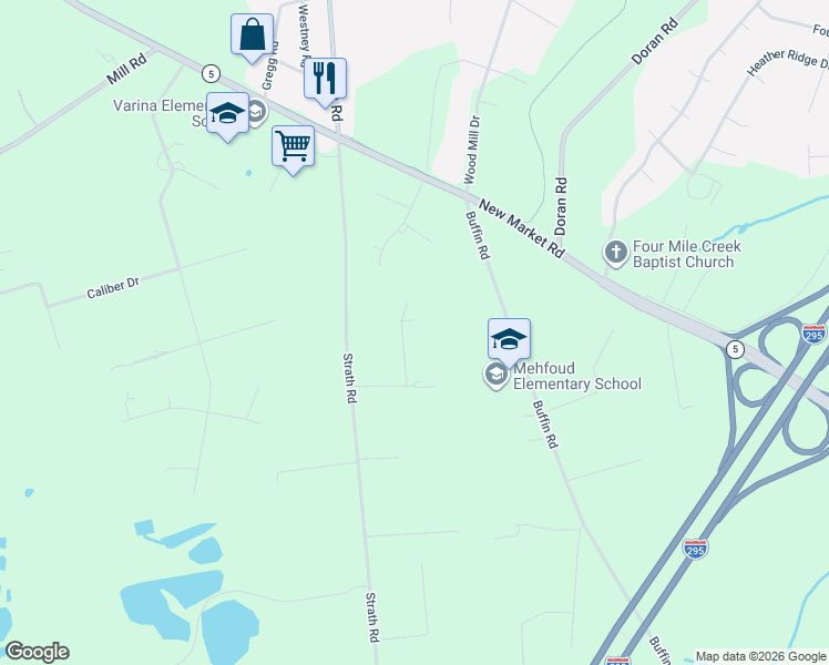 map of restaurants, bars, coffee shops, grocery stores, and more near 8200 Madeline Court in Richmond