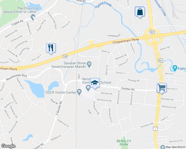 map of restaurants, bars, coffee shops, grocery stores, and more near 3103 Stanwix Lane in Richmond