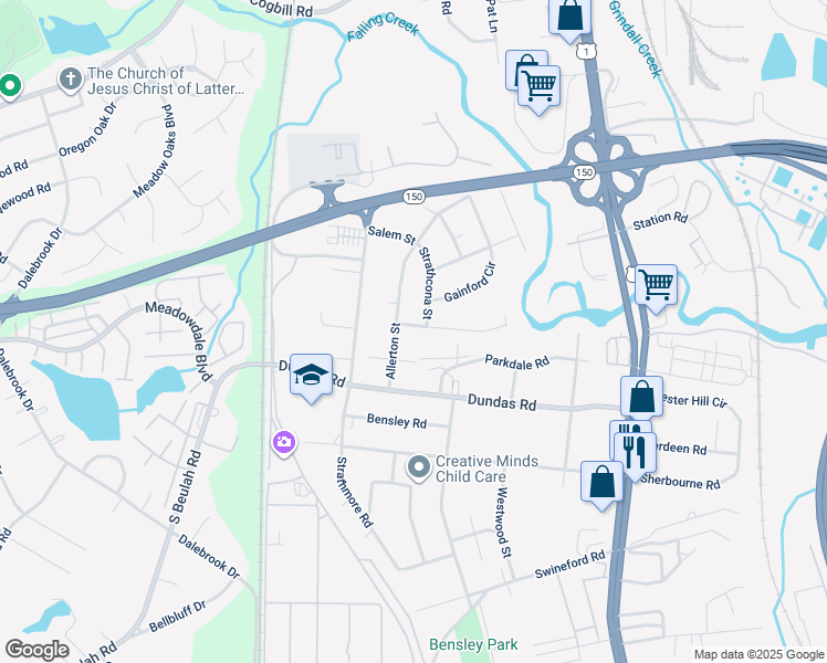 map of restaurants, bars, coffee shops, grocery stores, and more near 2925 Stanwix Lane in Richmond
