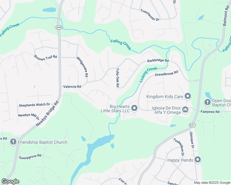 map of restaurants, bars, coffee shops, grocery stores, and more near 5006 Tulip Oak Road in Chesterfield