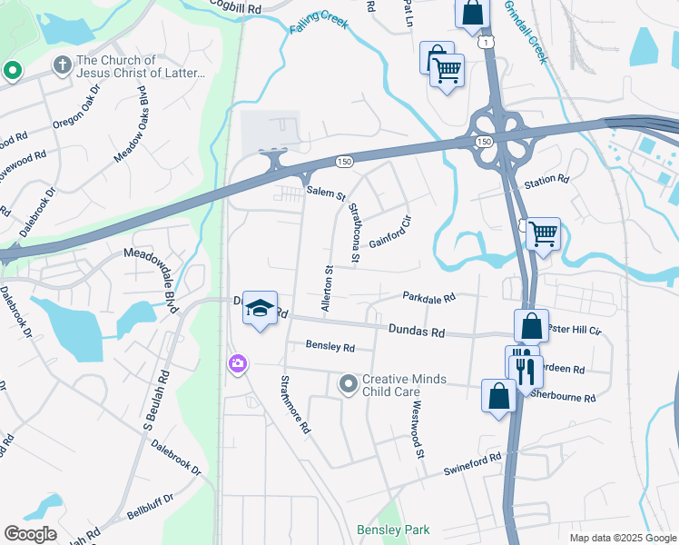 map of restaurants, bars, coffee shops, grocery stores, and more near 2929 Stanwix Lane in Richmond