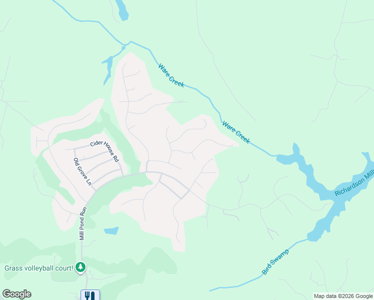 map of restaurants, bars, coffee shops, grocery stores, and more near 3109 Windy Branch Drive in Toano