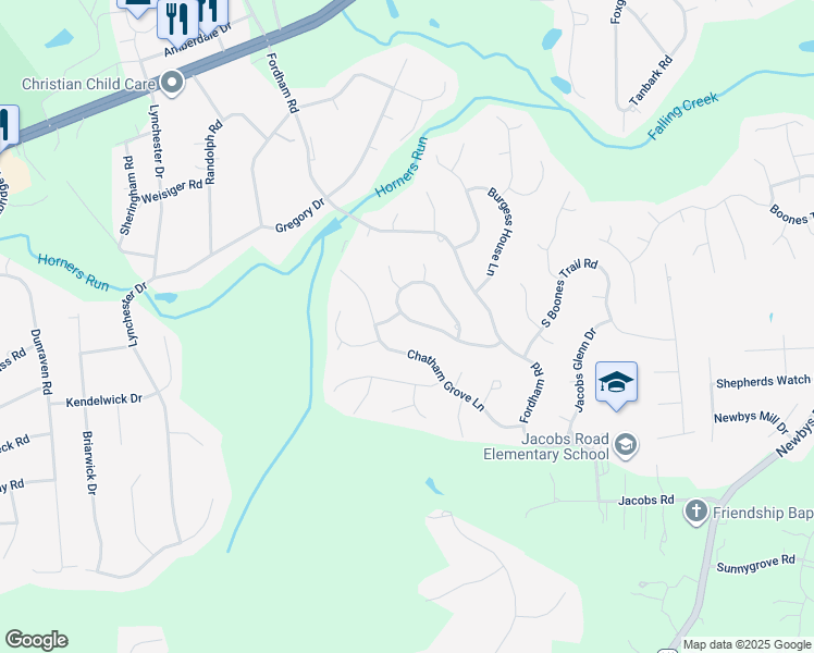 map of restaurants, bars, coffee shops, grocery stores, and more near 4506 Rabbit Foot Lane in Richmond