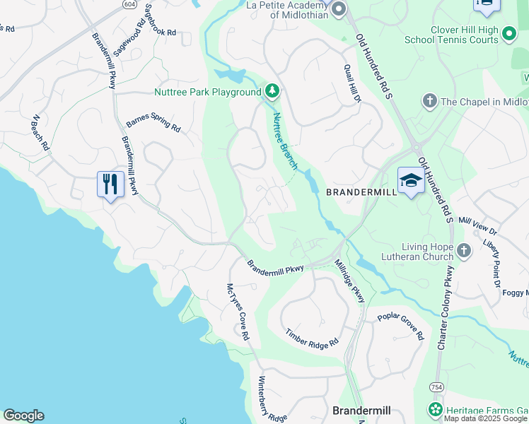 map of restaurants, bars, coffee shops, grocery stores, and more near 29 Muirfield Green Lane in Midlothian