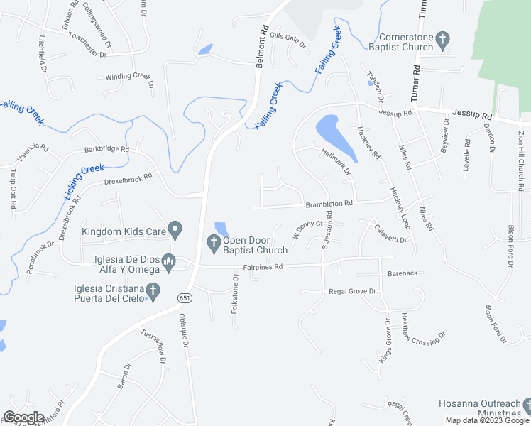 map of restaurants, bars, coffee shops, grocery stores, and more near 6719 Brambleton Road in Chesterfield