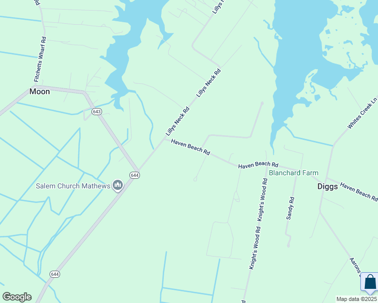 map of restaurants, bars, coffee shops, grocery stores, and more near 996 Haven Beach Road in Diggs