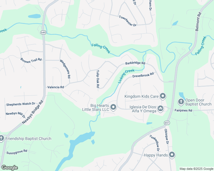 map of restaurants, bars, coffee shops, grocery stores, and more near 7613 Barkbridge Road in Chesterfield