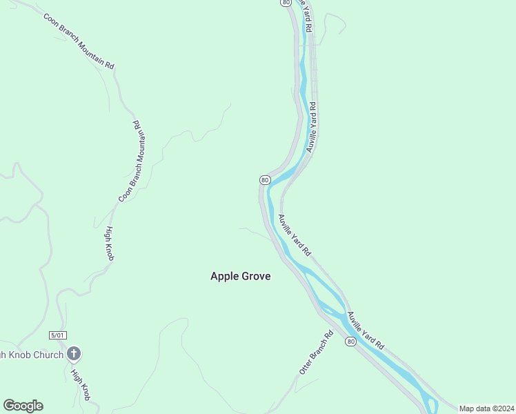map of restaurants, bars, coffee shops, grocery stores, and more near West Virginia 80 in Iaeger