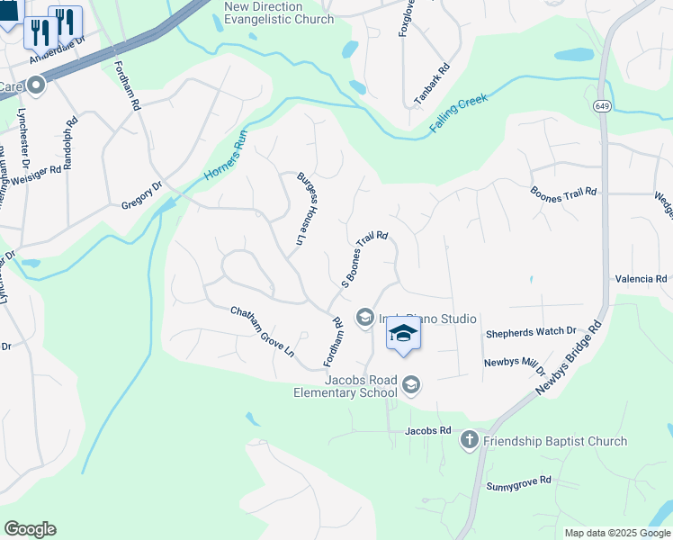 map of restaurants, bars, coffee shops, grocery stores, and more near 4609 Landing Circle in Richmond