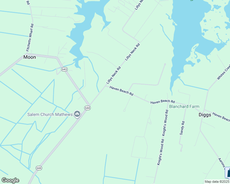 map of restaurants, bars, coffee shops, grocery stores, and more near 952 Haven Beach Road in Diggs