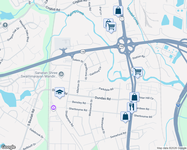 map of restaurants, bars, coffee shops, grocery stores, and more near 2743 Gainford Circle in Richmond