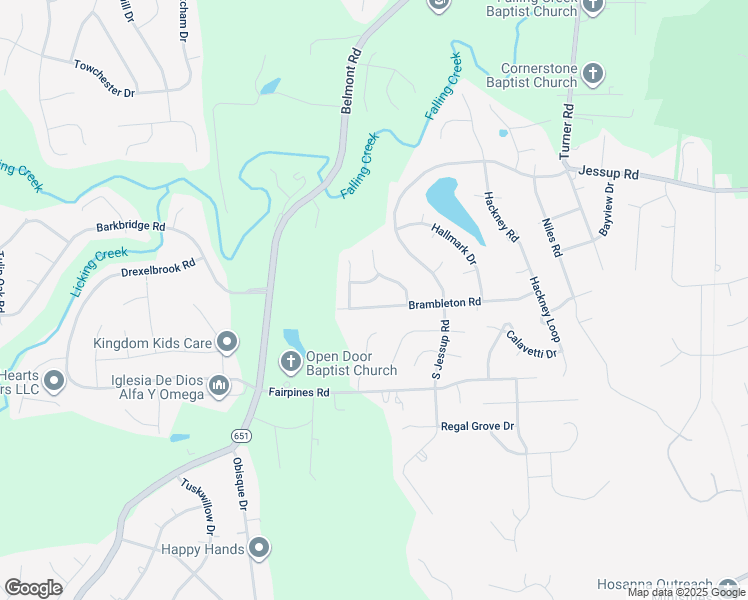 map of restaurants, bars, coffee shops, grocery stores, and more near 6700 Brambleton Road in Chesterfield