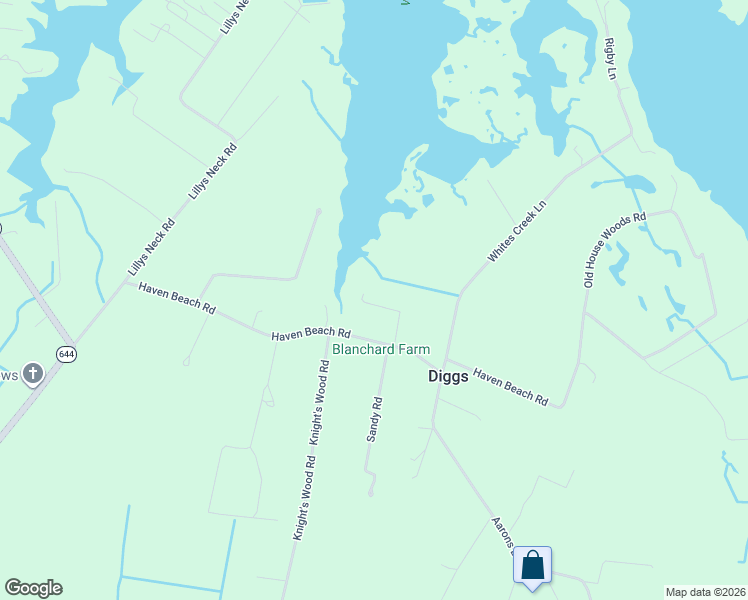 map of restaurants, bars, coffee shops, grocery stores, and more near 1533 Haven Beach Road in Diggs