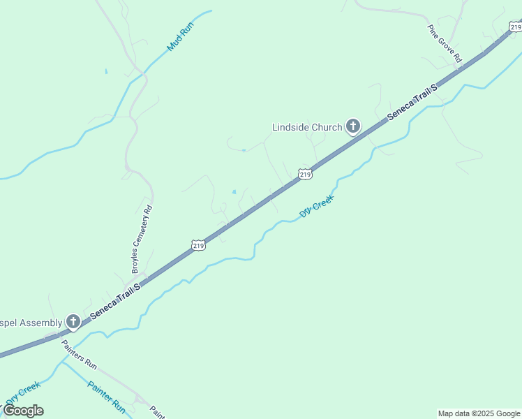 map of restaurants, bars, coffee shops, grocery stores, and more near 7096 Seneca Trail South in Peterstown