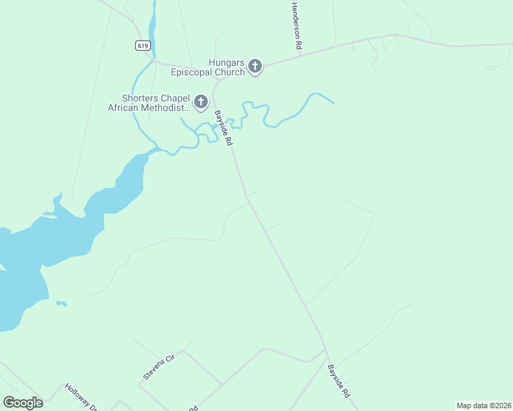 map of restaurants, bars, coffee shops, grocery stores, and more near 10421 Bayside Road in Machipongo