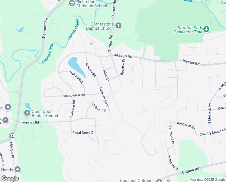 map of restaurants, bars, coffee shops, grocery stores, and more near 6018 Moonlight Drive in Richmond