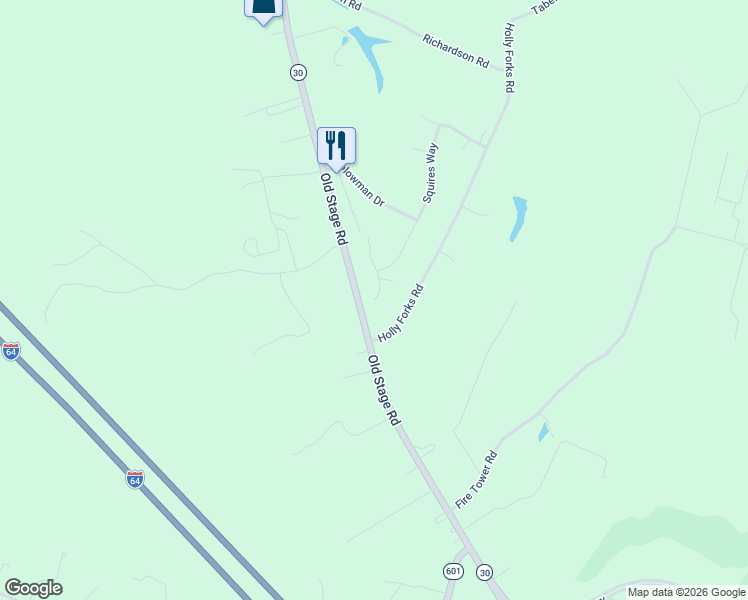 map of restaurants, bars, coffee shops, grocery stores, and more near 2313 Harness Court in Toano
