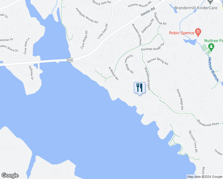 map of restaurants, bars, coffee shops, grocery stores, and more near 3216 Shallowford Landing Terrace in Midlothian