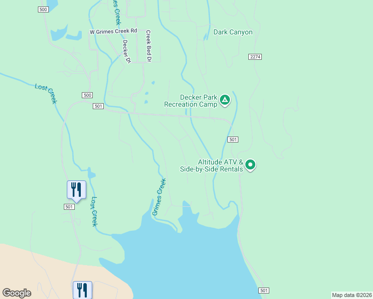map of restaurants, bars, coffee shops, grocery stores, and more near 920 Mushroom Lane in Bayfield