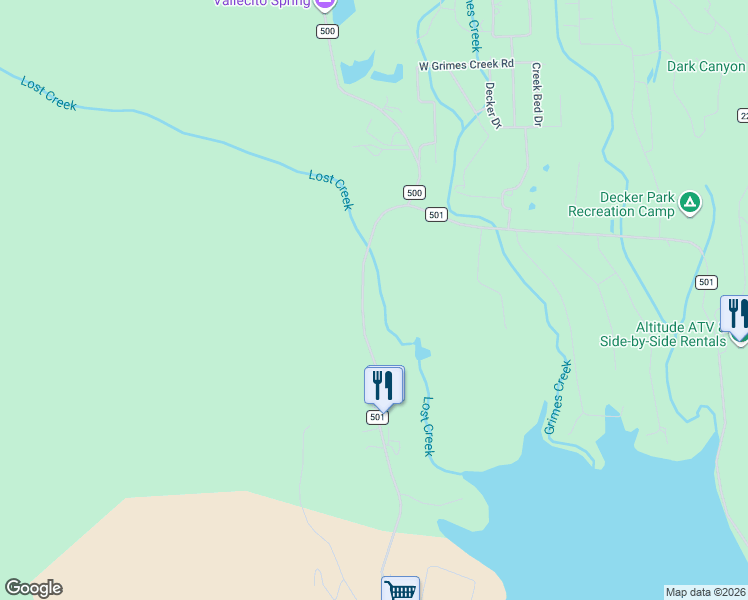 map of restaurants, bars, coffee shops, grocery stores, and more near 18326 County Road 501 in Bayfield