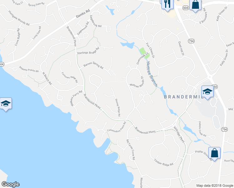 map of restaurants, bars, coffee shops, grocery stores, and more near 3509 Stoney Ridge Road in Midlothian