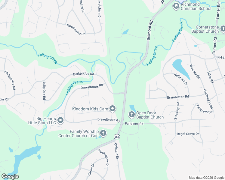 map of restaurants, bars, coffee shops, grocery stores, and more near 7146 Barkbridge Road in Chesterfield
