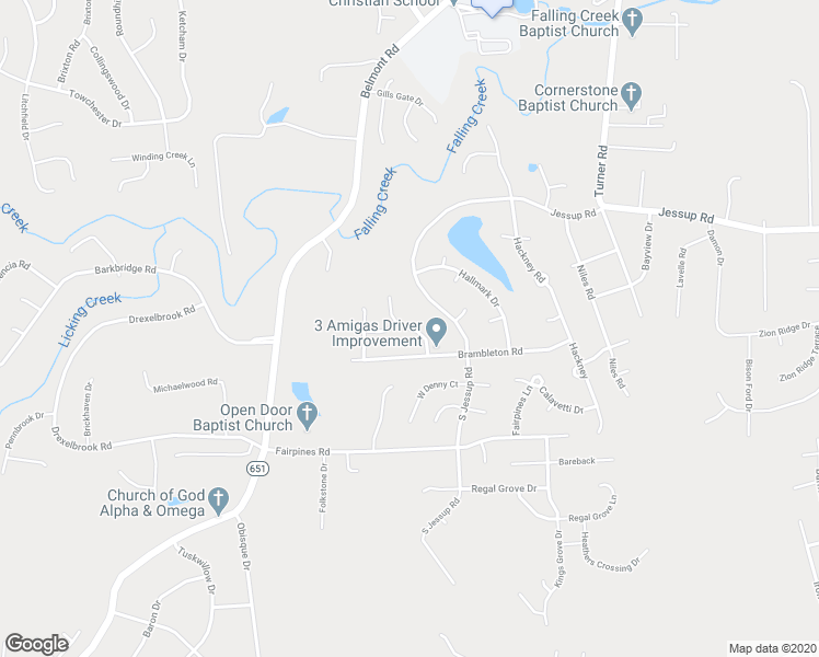 map of restaurants, bars, coffee shops, grocery stores, and more near 5212 Berryridge Terrace in Chesterfield