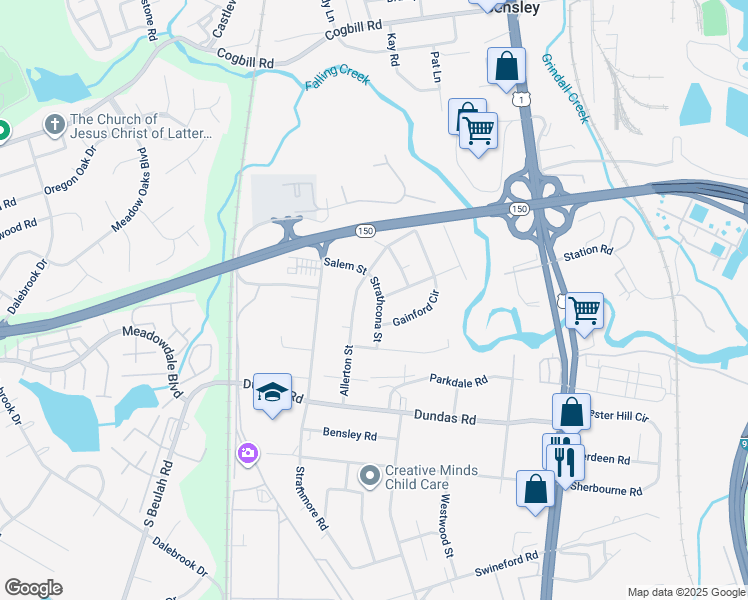 map of restaurants, bars, coffee shops, grocery stores, and more near 6145 Strathcona Street in Richmond