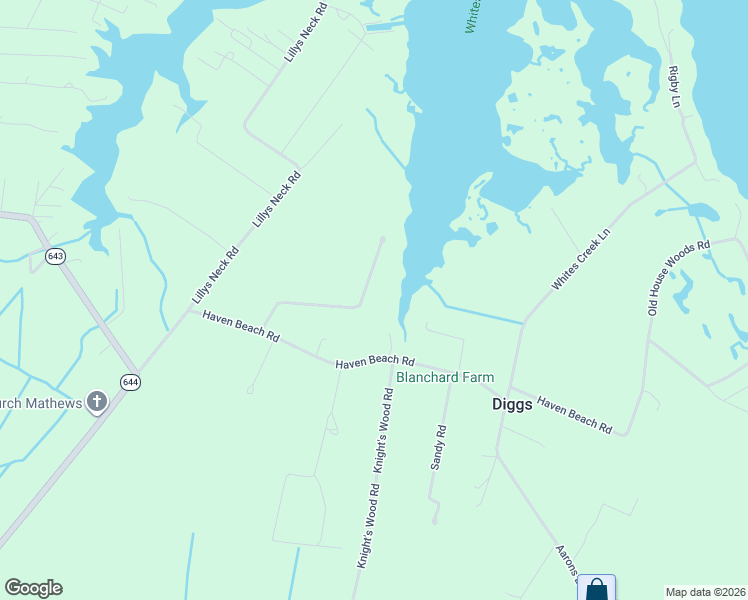 map of restaurants, bars, coffee shops, grocery stores, and more near 1533 Haven Beach Road in Diggs
