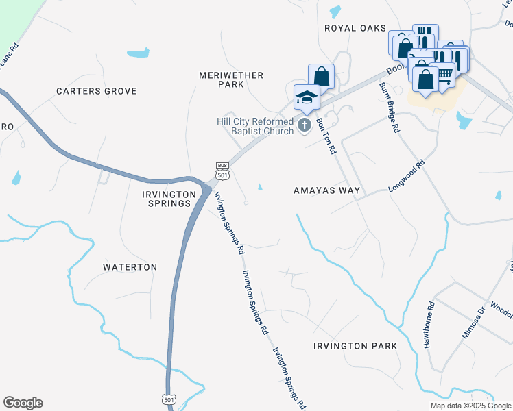map of restaurants, bars, coffee shops, grocery stores, and more near 149 Craftsman Way in Lynchburg