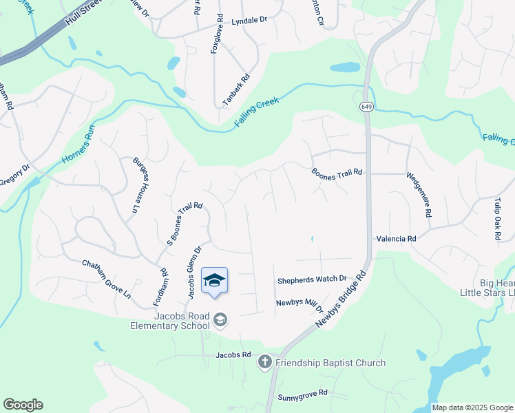 map of restaurants, bars, coffee shops, grocery stores, and more near 4301 Jacobs Bend Terrace in Richmond