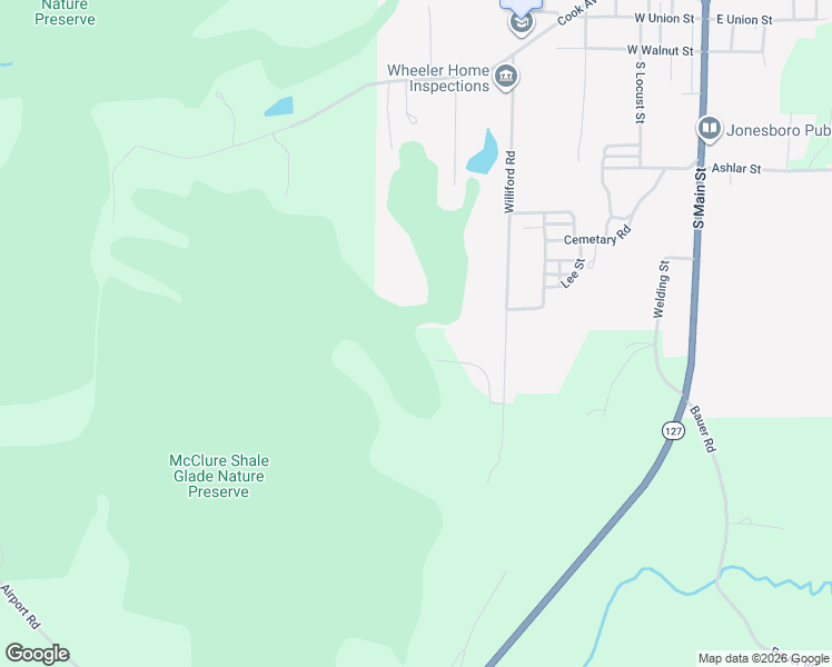 map of restaurants, bars, coffee shops, grocery stores, and more near 174 Timber Ridge Lane in Jonesboro