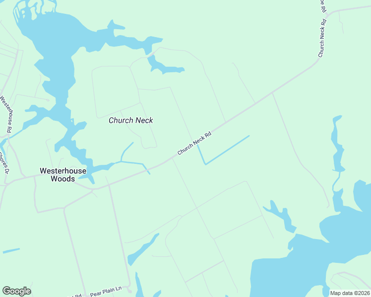 map of restaurants, bars, coffee shops, grocery stores, and more near Church Neck Road in Machipongo