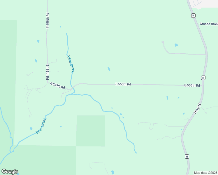 map of restaurants, bars, coffee shops, grocery stores, and more near 1926 East 555th Road in Pleasant Hope