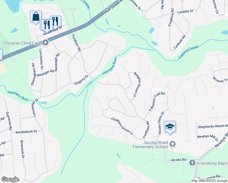map of restaurants, bars, coffee shops, grocery stores, and more near 4402 Rabbit Foot Place in Richmond
