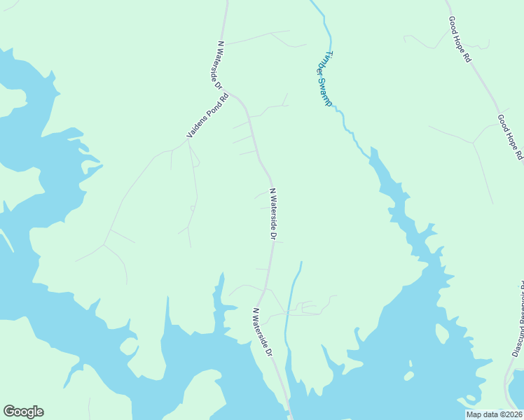 map of restaurants, bars, coffee shops, grocery stores, and more near 3400 North Waterside Drive in Lanexa