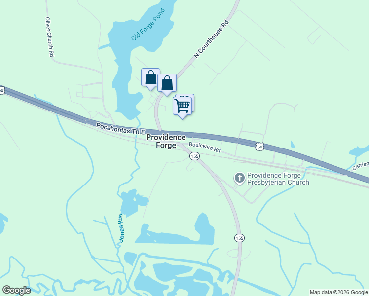map of restaurants, bars, coffee shops, grocery stores, and more near 8221 South Courthouse Road in Providence Forge