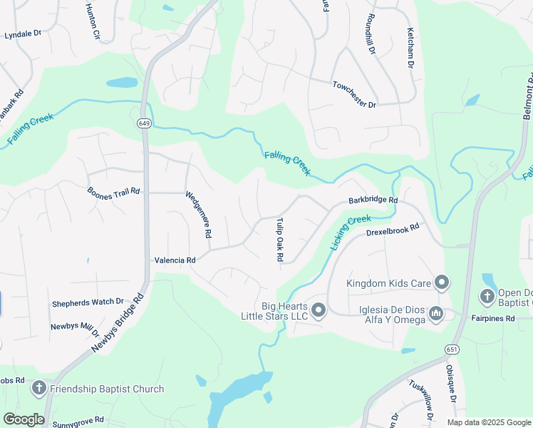 map of restaurants, bars, coffee shops, grocery stores, and more near 4825 Valencia Place in Chesterfield