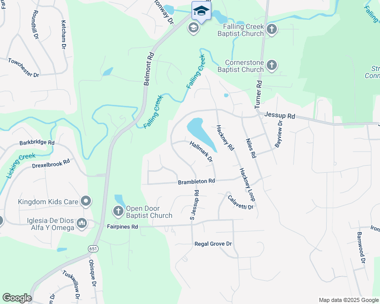 map of restaurants, bars, coffee shops, grocery stores, and more near 5205 Hallmark Circle in Richmond