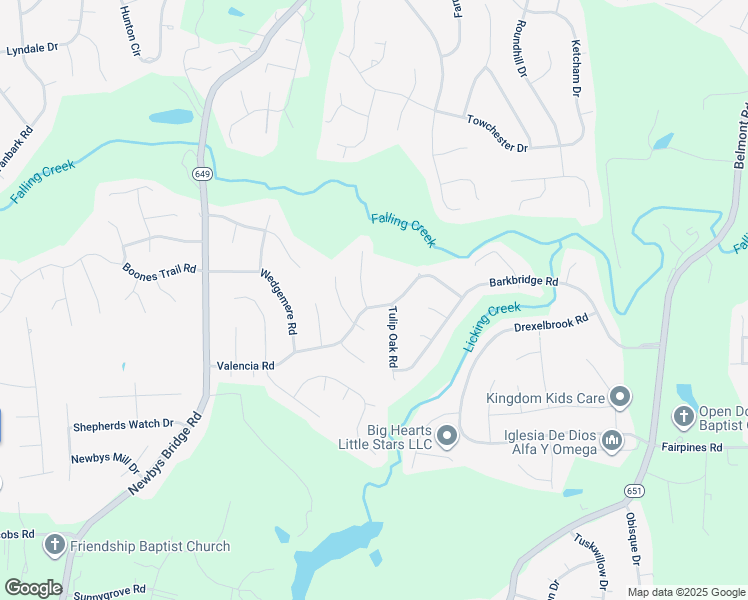 map of restaurants, bars, coffee shops, grocery stores, and more near 4825 Valencia Place in Chesterfield