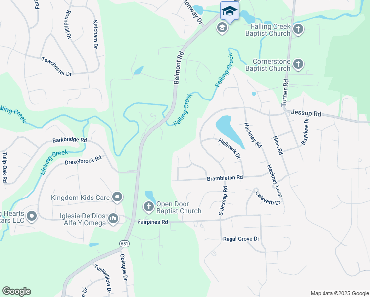 map of restaurants, bars, coffee shops, grocery stores, and more near 5102 Berryridge Terrace in Chesterfield