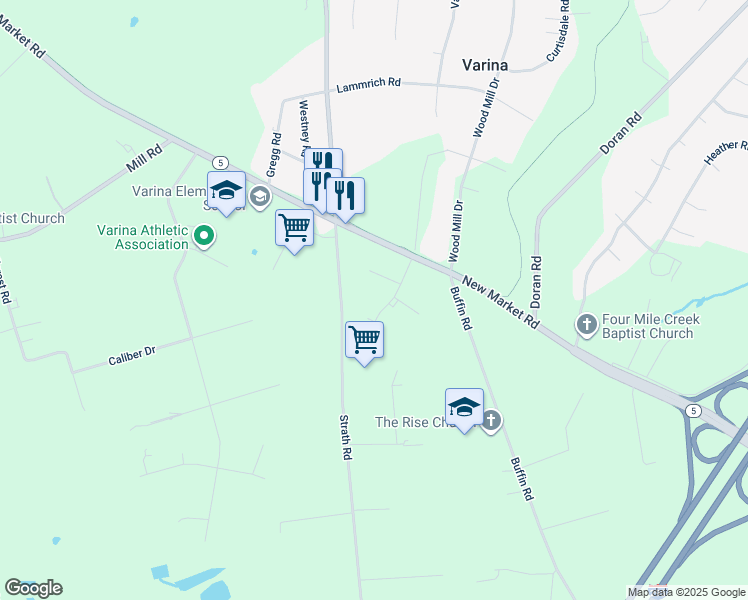 map of restaurants, bars, coffee shops, grocery stores, and more near 8114 Presquile Road in Richmond