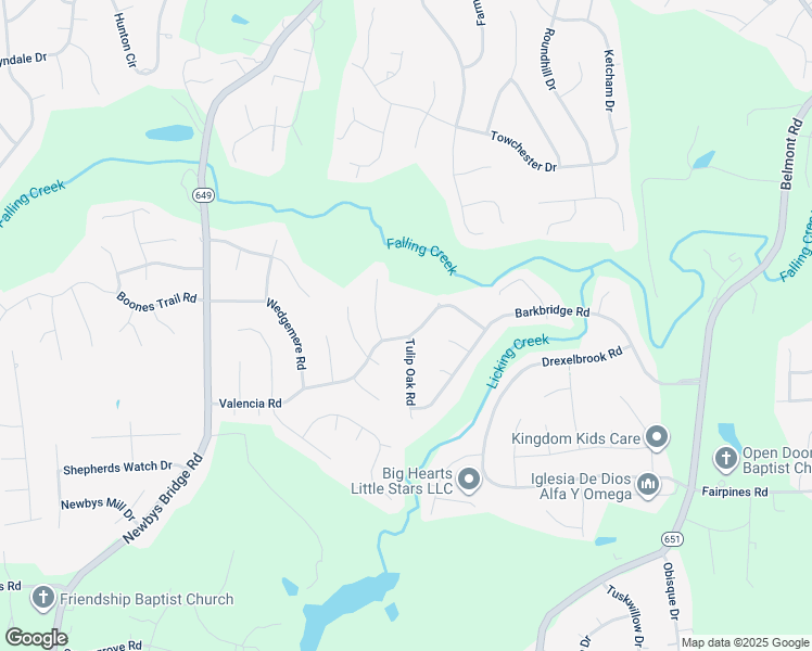 map of restaurants, bars, coffee shops, grocery stores, and more near 7600 Valencia Road in Chesterfield