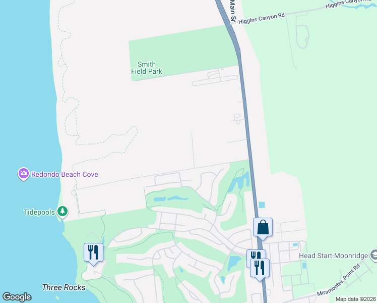 map of restaurants, bars, coffee shops, grocery stores, and more near in Half Moon Bay