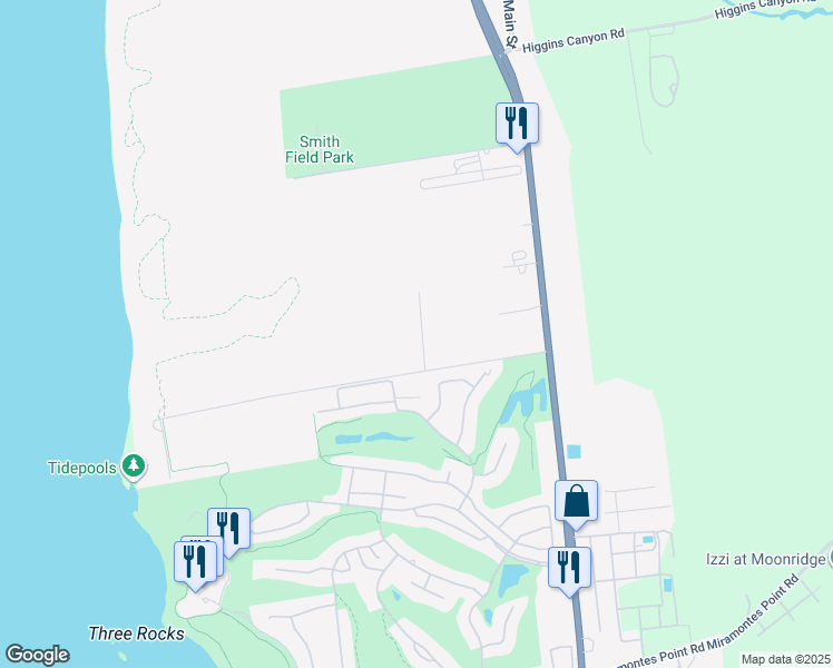 map of restaurants, bars, coffee shops, grocery stores, and more near in Half Moon Bay