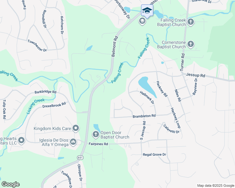 map of restaurants, bars, coffee shops, grocery stores, and more near 5102 Berryridge Terrace in Chesterfield